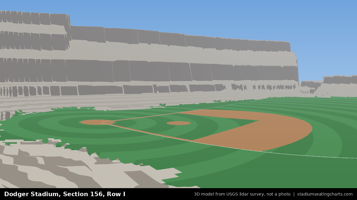 View from Dodger Stadium Section 156, Row I, looking toward the pitcher's mound