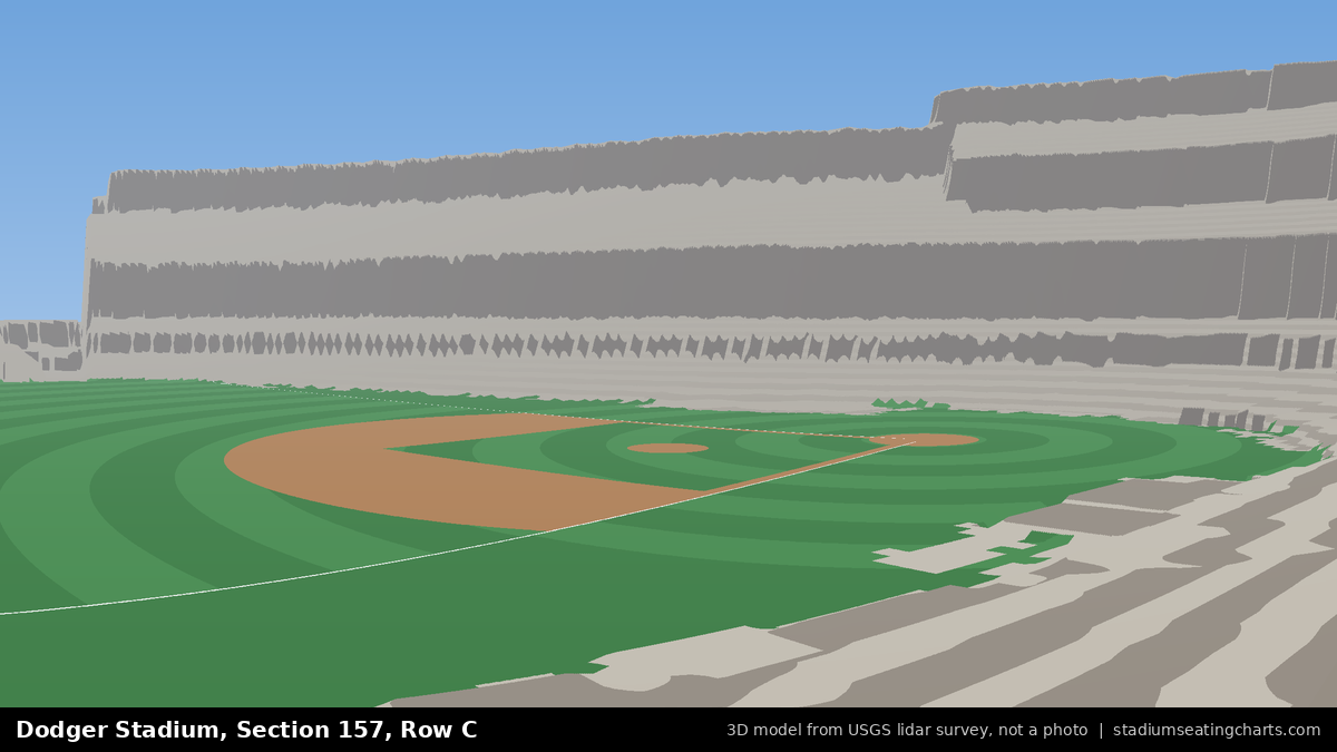 View from Dodger Stadium Section 157, Row C, looking toward the pitcher's mound
