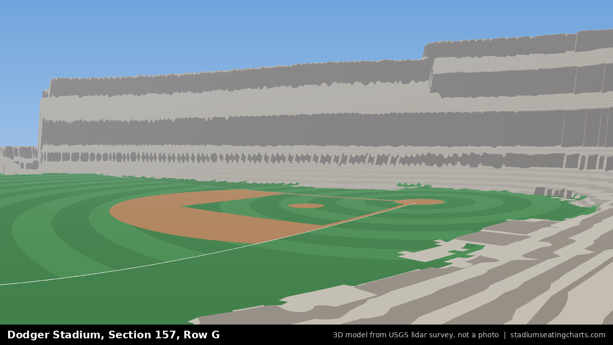 View from Dodger Stadium Section 157, Row G, looking toward the pitcher's mound