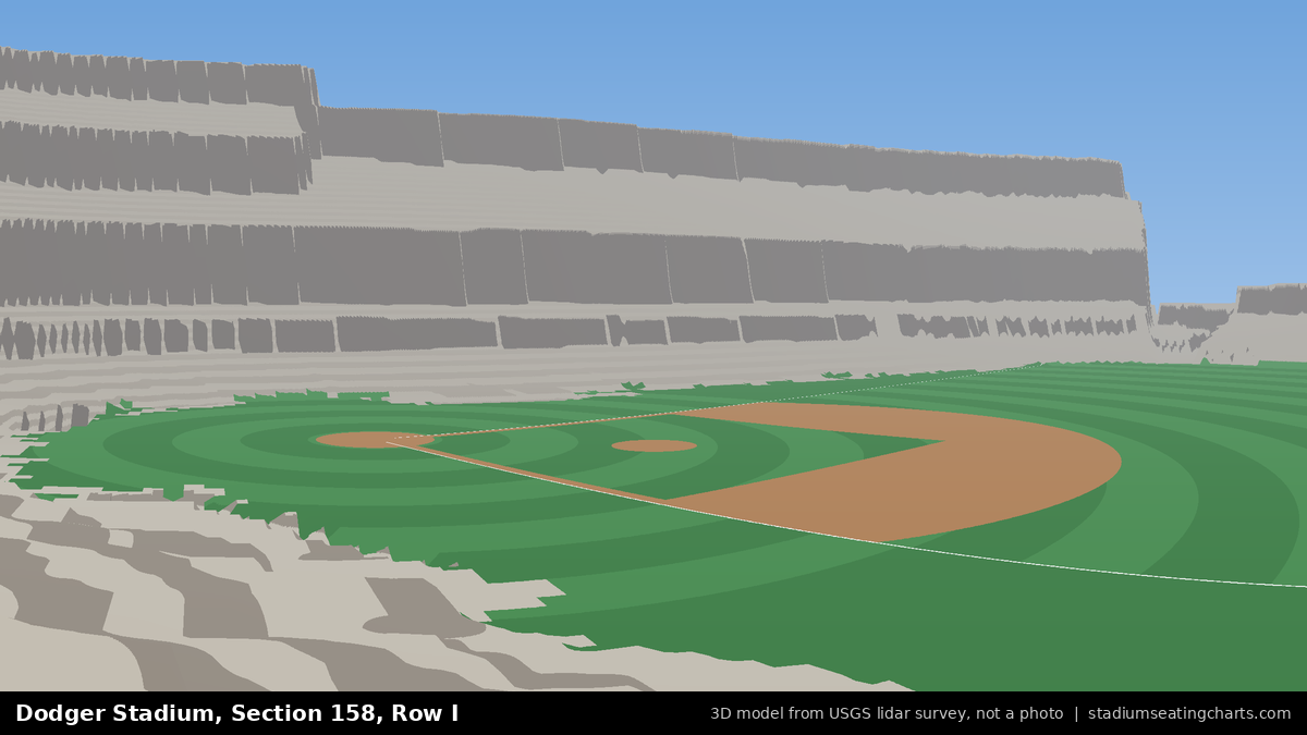 View from Dodger Stadium Section 158, Row I, looking toward the pitcher's mound