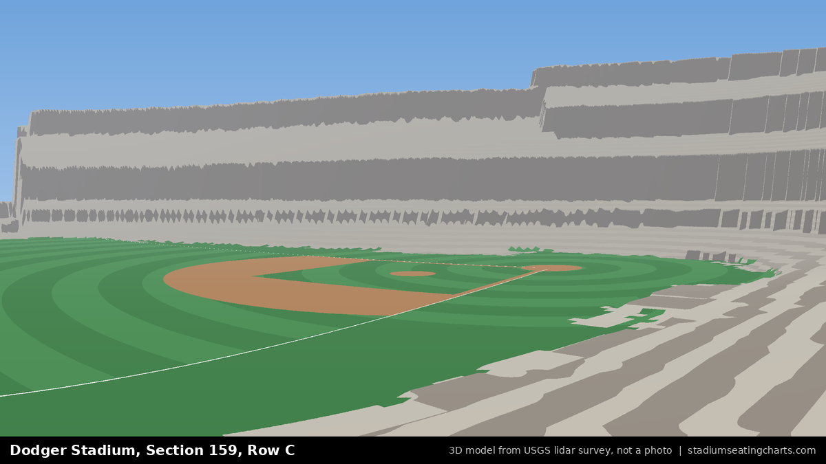 View from Dodger Stadium Section 159, Row C, looking toward the pitcher's mound