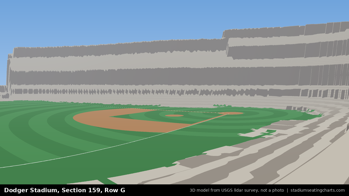 View from Dodger Stadium Section 159, Row G, looking toward the pitcher's mound