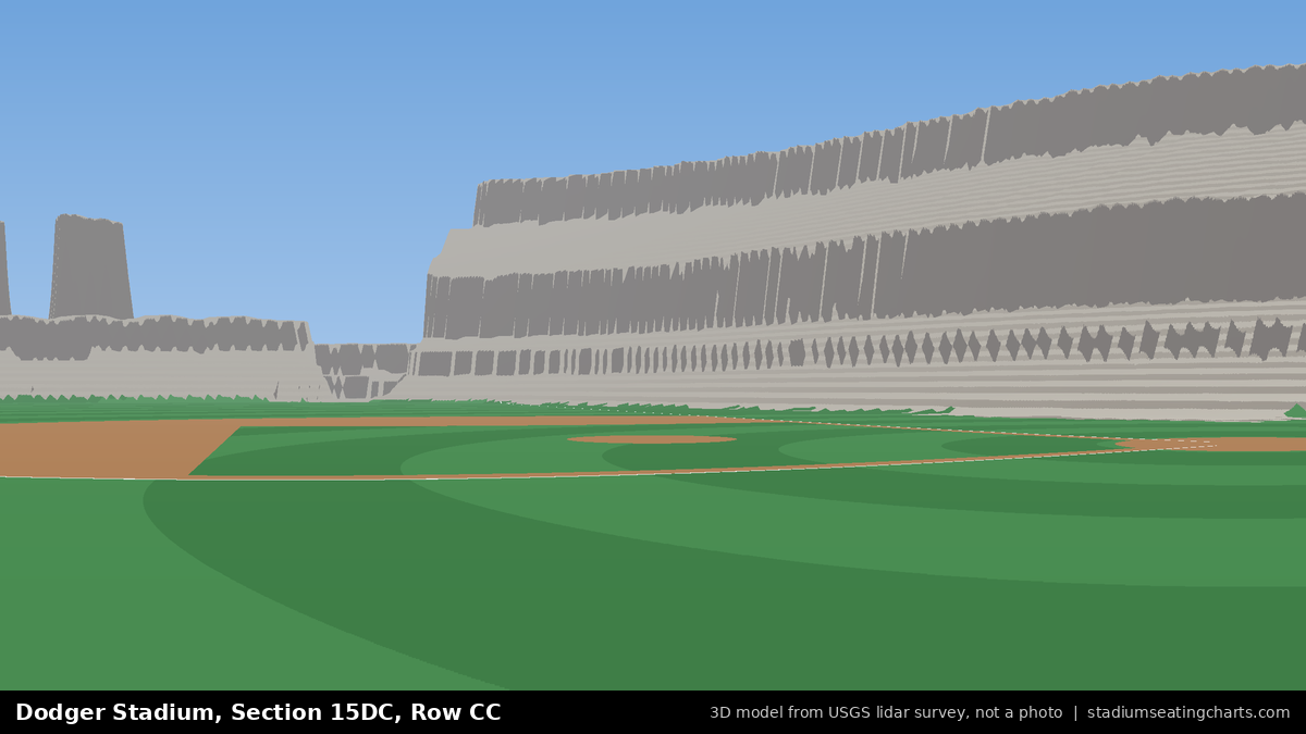 View from Dodger Stadium Section 15DC, Row CC, looking toward the pitcher's mound