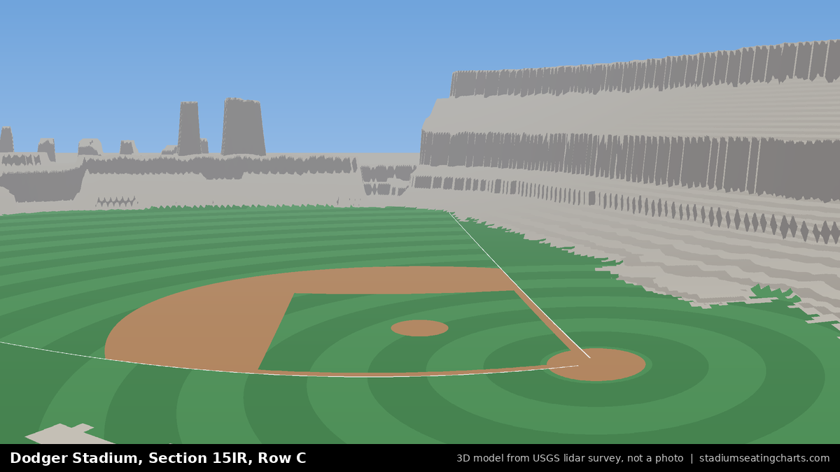 View from Dodger Stadium Section 15IR, Row C, looking toward the pitcher's mound