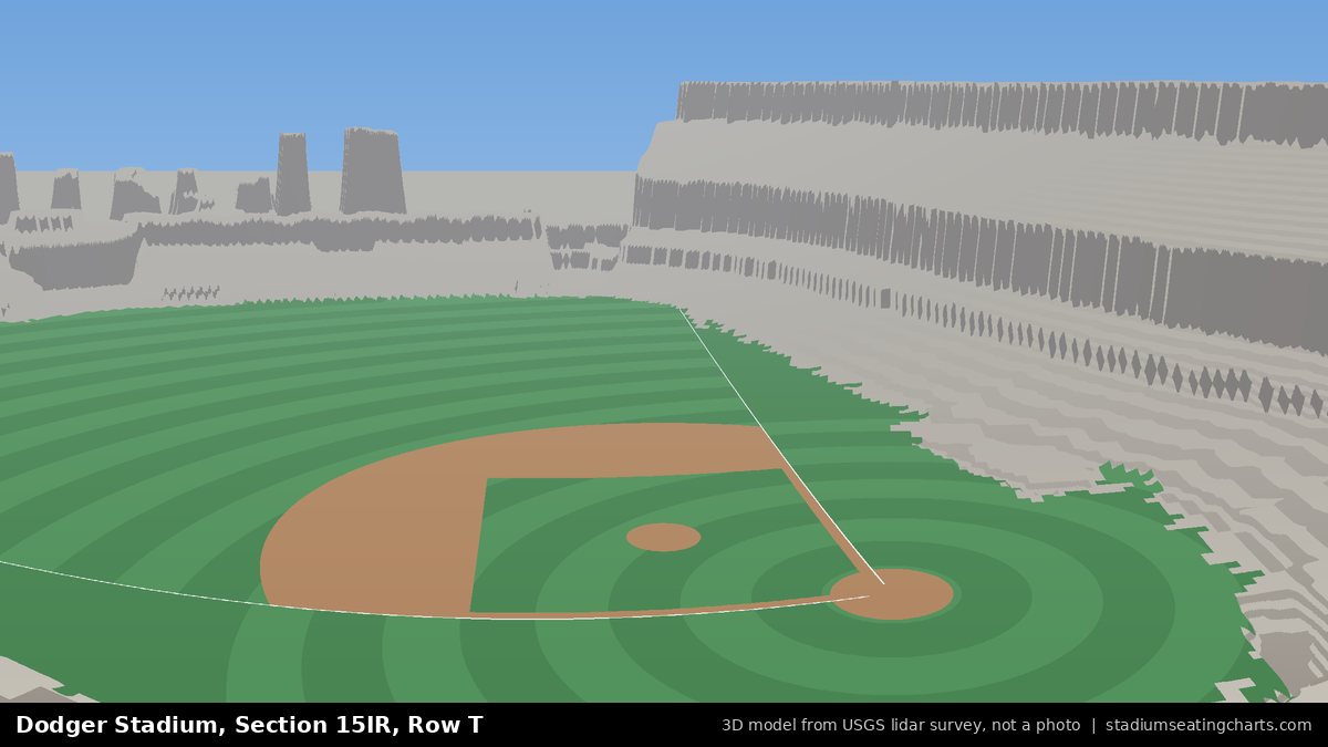 View from Dodger Stadium Section 15IR, Row T, looking toward the pitcher's mound