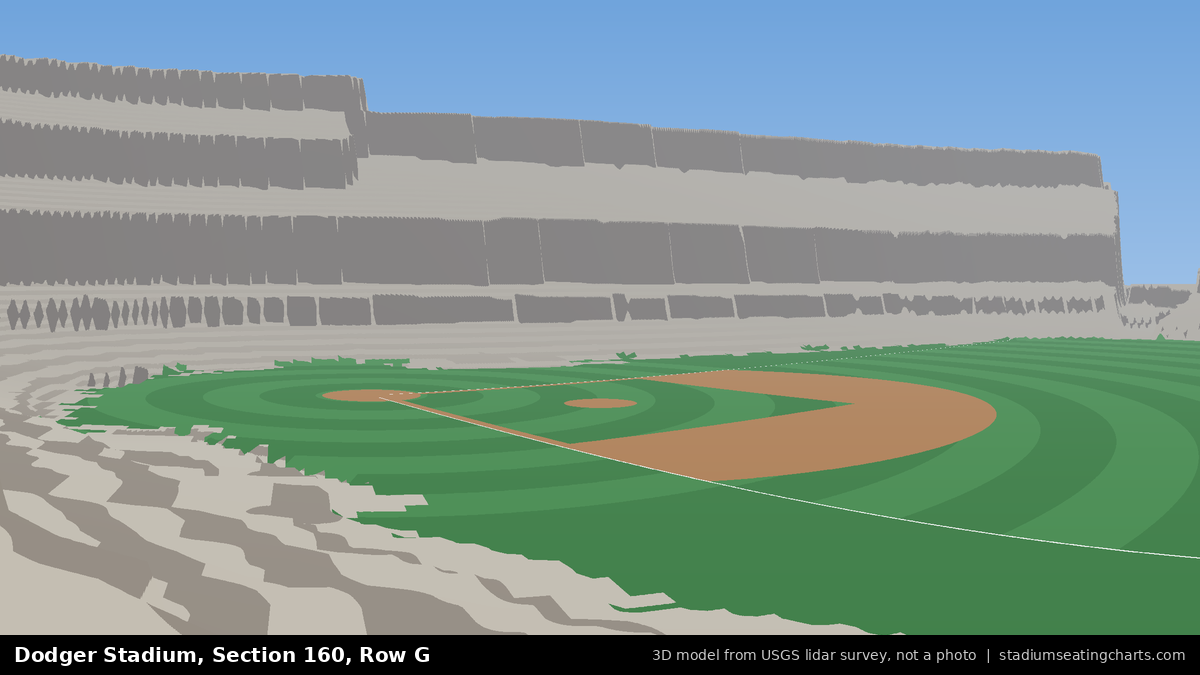 View from Dodger Stadium Section 160, Row G, looking toward the pitcher's mound