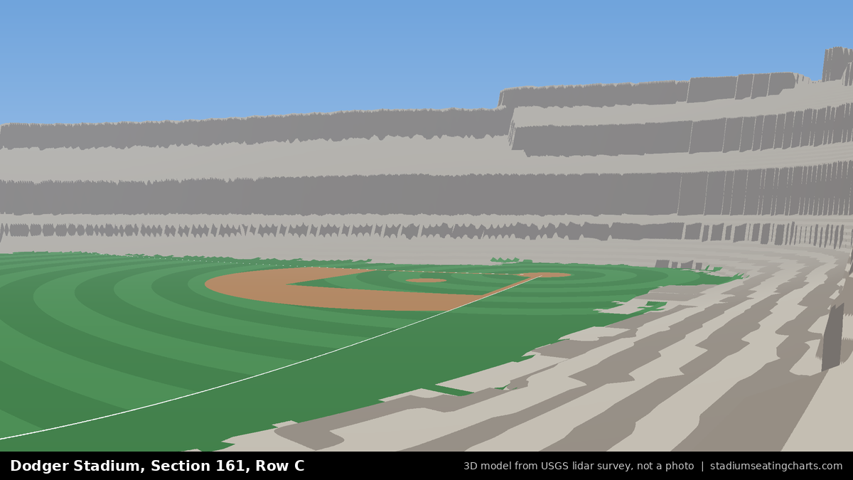 View from Dodger Stadium Section 161, Row C, looking toward the pitcher's mound