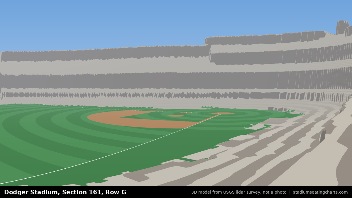 View from Dodger Stadium Section 161, Row G, looking toward the pitcher's mound