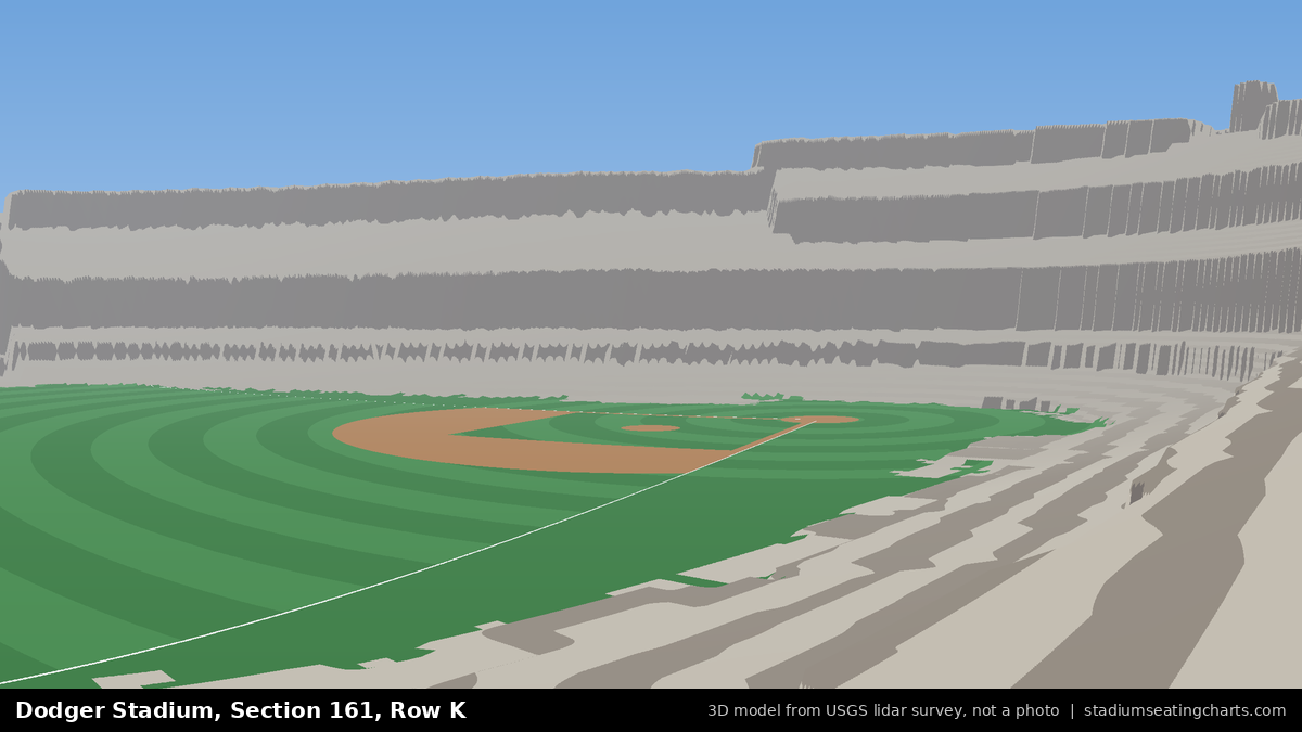 View from Dodger Stadium Section 161, Row K, looking toward the pitcher's mound
