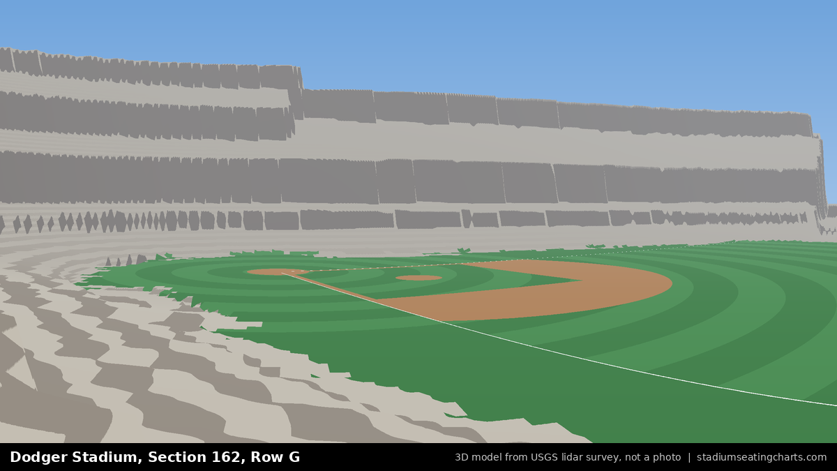 View from Dodger Stadium Section 162, Row G, looking toward the pitcher's mound