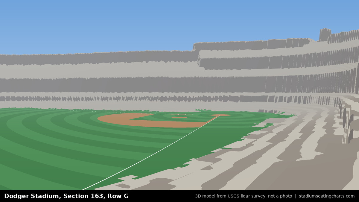View from Dodger Stadium Section 163, Row G, looking toward the pitcher's mound