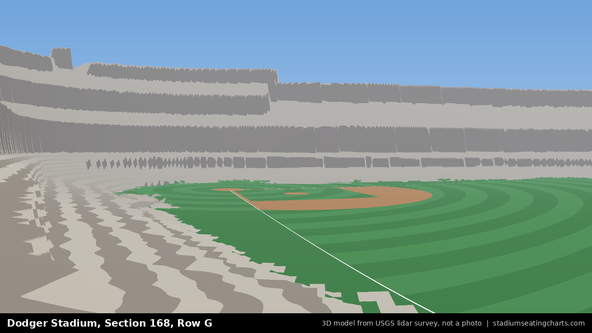View from Dodger Stadium Section 168, Row G, looking toward the pitcher's mound