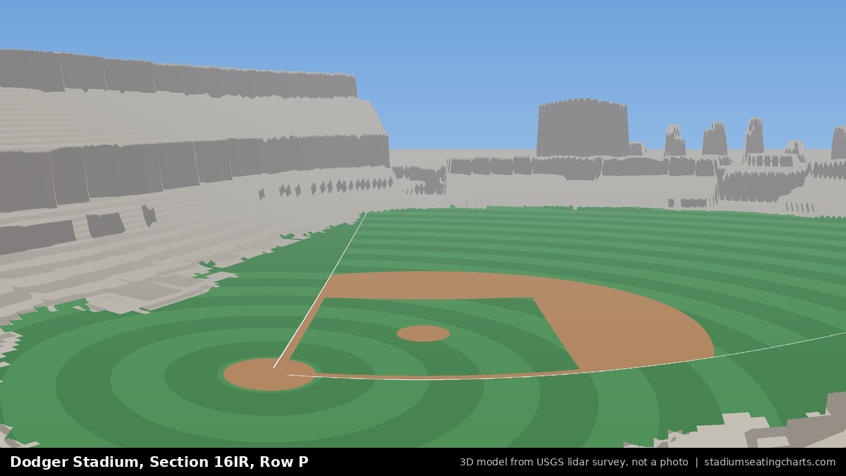View from Dodger Stadium Section 16IR, Row P, looking toward the pitcher's mound
