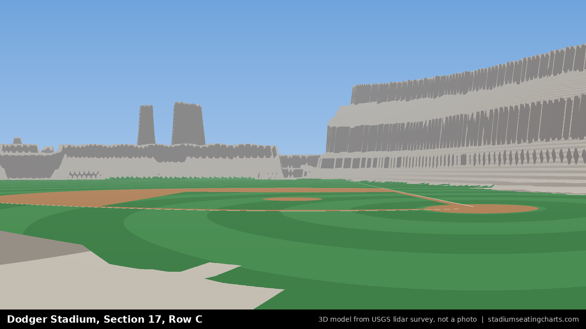 View from Dodger Stadium Section 17, Row C, looking toward the pitcher's mound