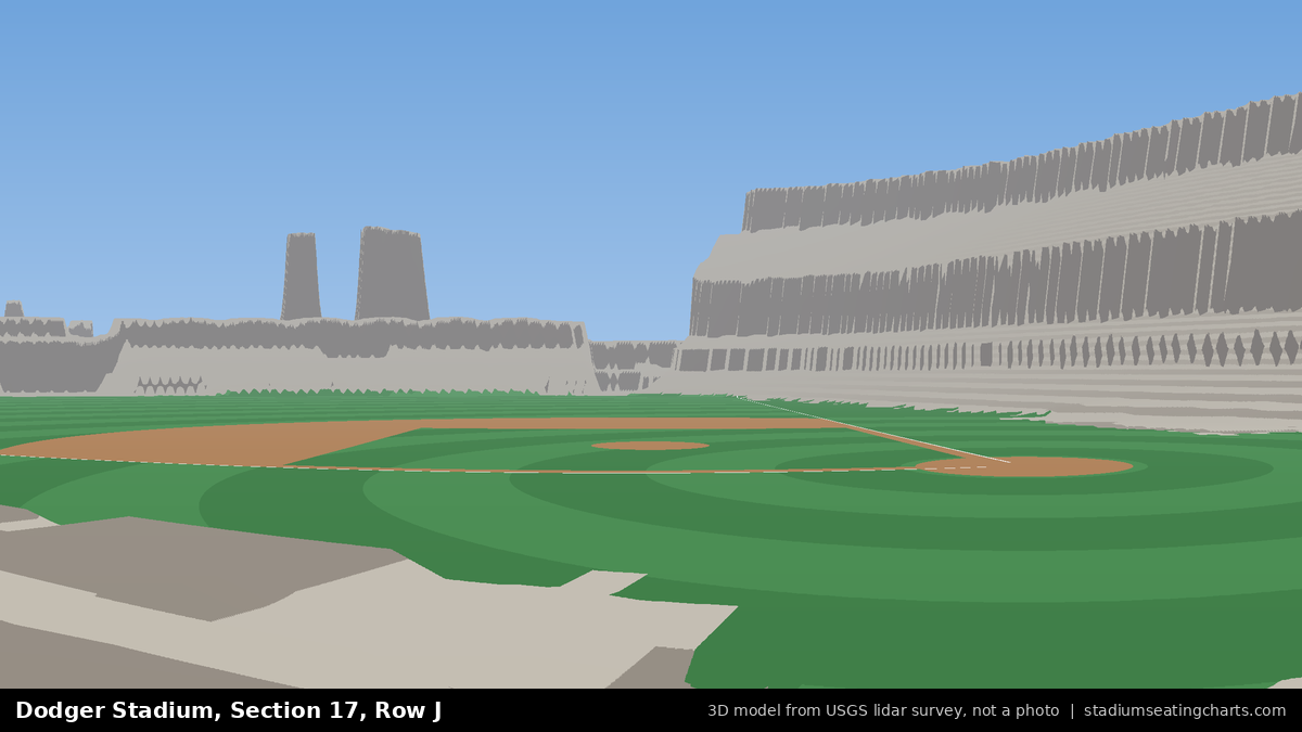 View from Dodger Stadium Section 17, Row J, looking toward the pitcher's mound