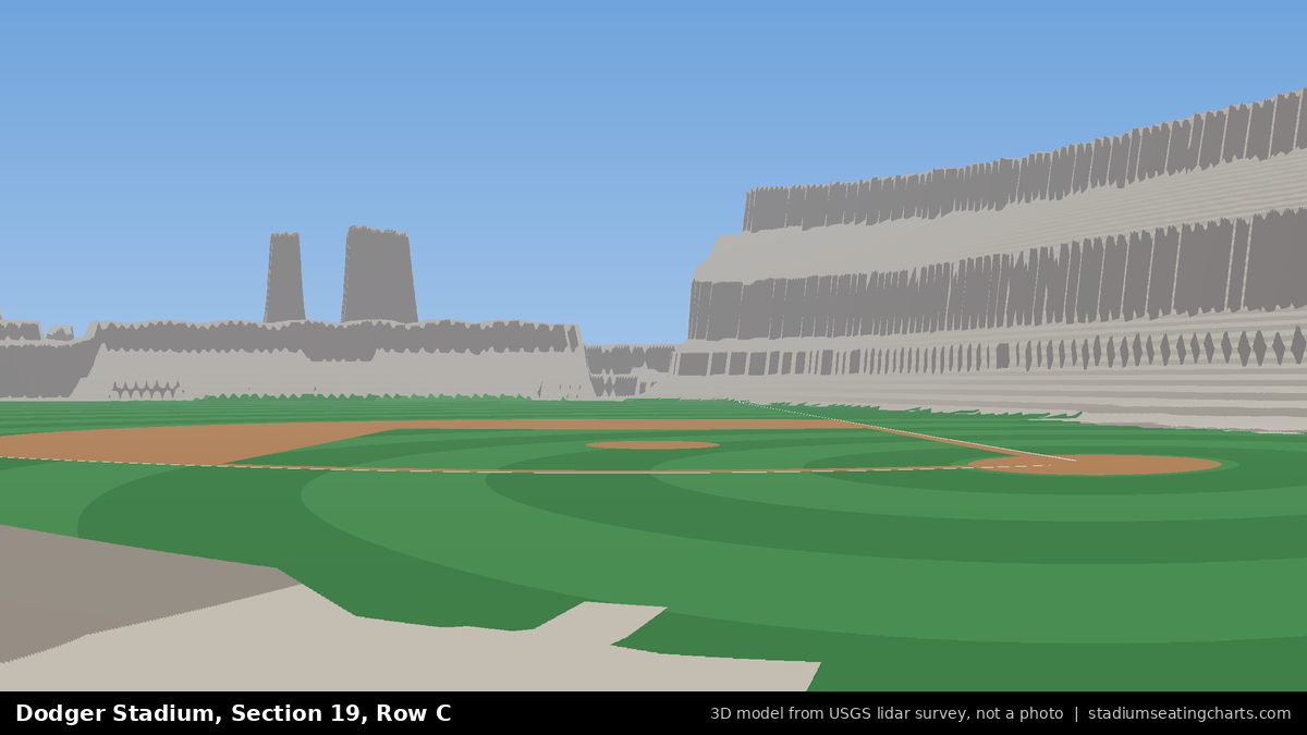 View from Dodger Stadium Section 19, Row C, looking toward the pitcher's mound