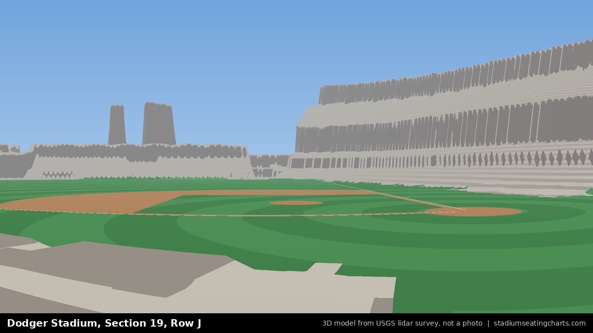 View from Dodger Stadium Section 19, Row J, looking toward the pitcher's mound