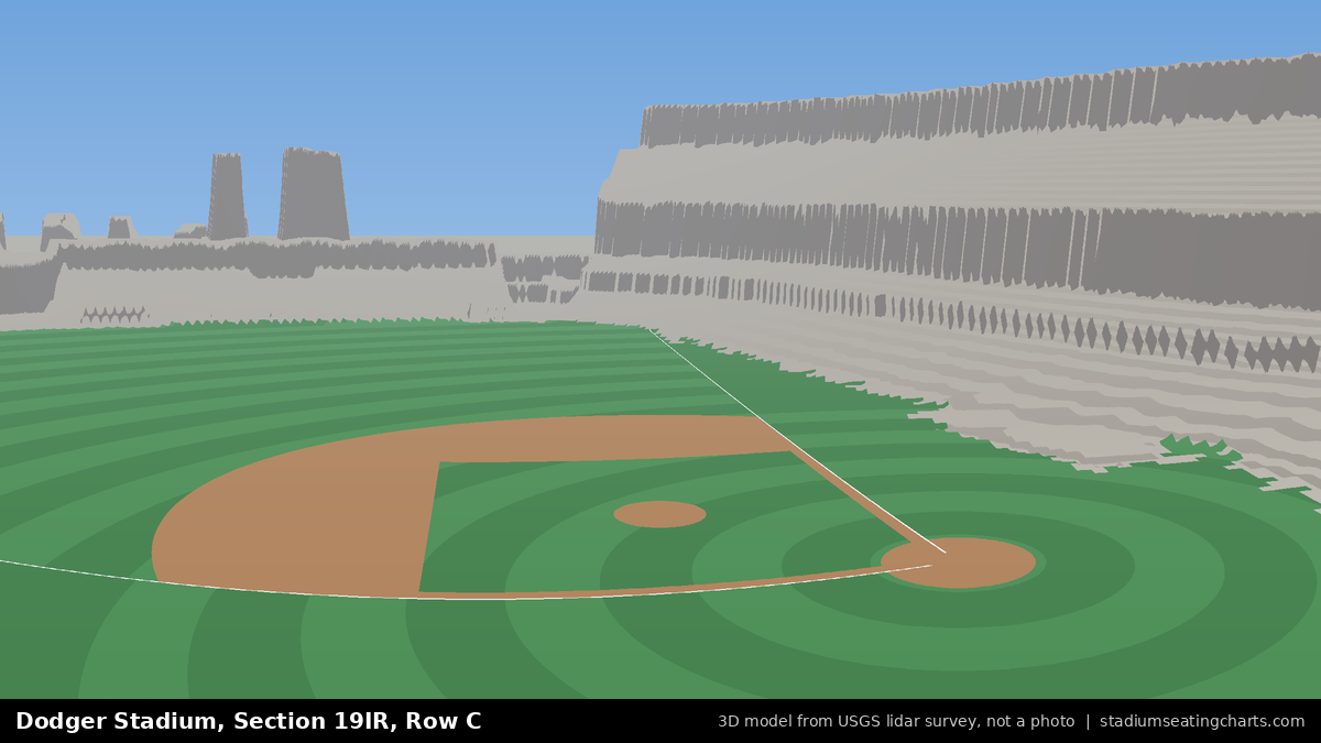View from Dodger Stadium Section 19IR, Row C, looking toward the pitcher's mound