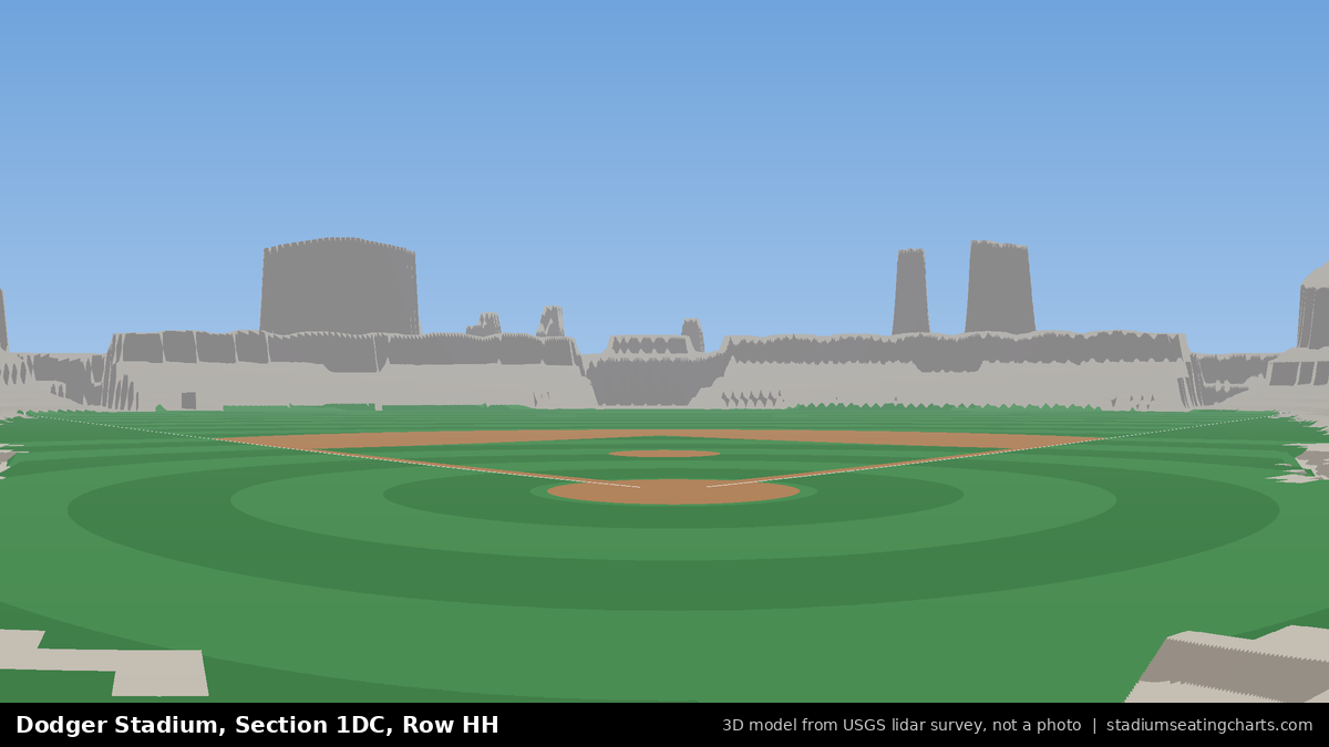 View from Dodger Stadium Section 1DC, Row HH, looking toward the pitcher's mound