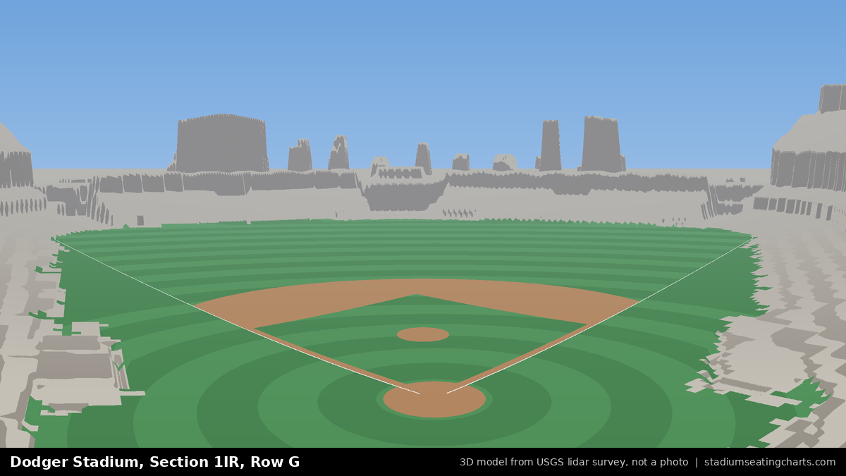 View from Dodger Stadium Section 1IR, Row G, looking toward the pitcher's mound