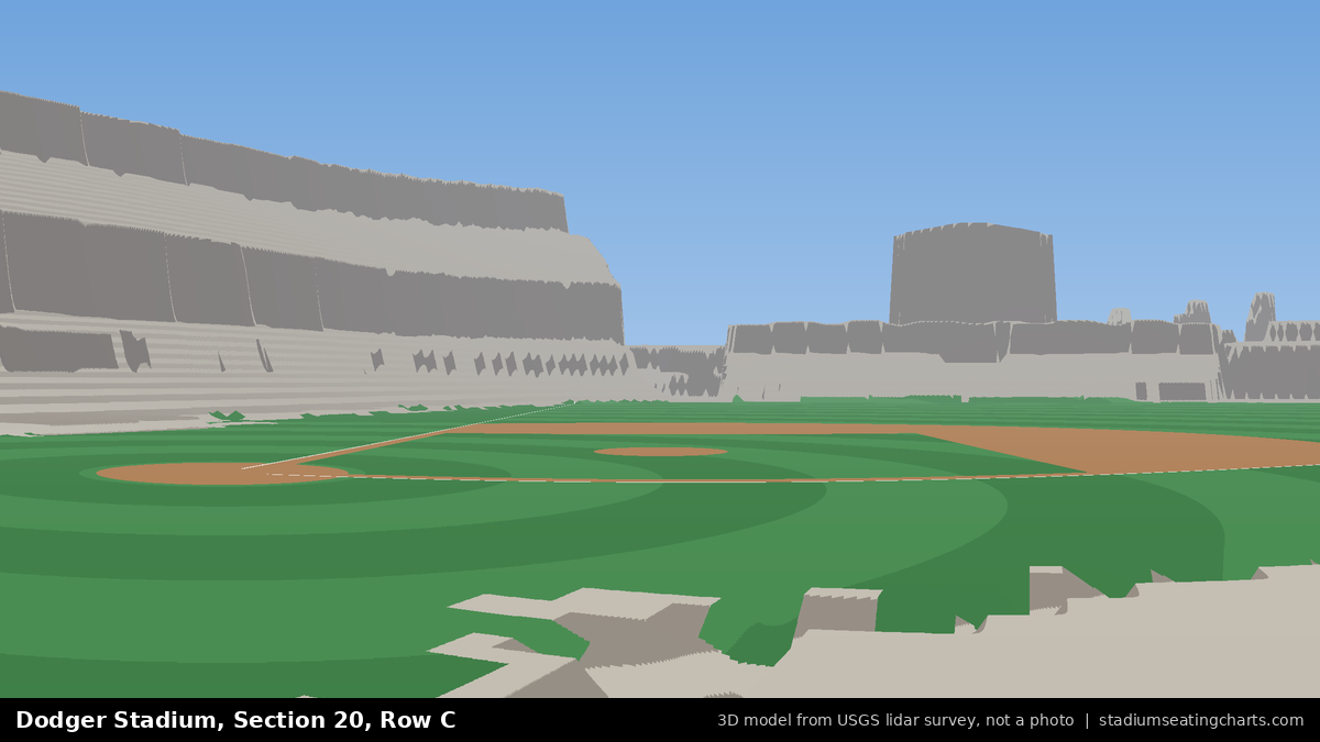 View from Dodger Stadium Section 20, Row C, looking toward the pitcher's mound