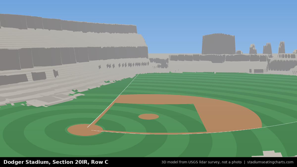 View from Dodger Stadium Section 20IR, Row C, looking toward the pitcher's mound