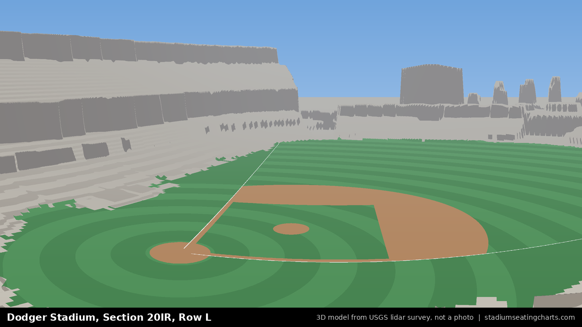 View from Dodger Stadium Section 20IR, Row L, looking toward the pitcher's mound