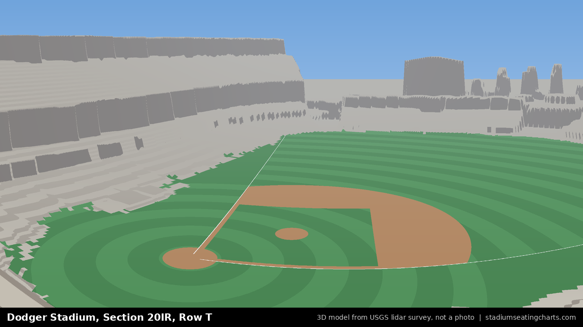 View from Dodger Stadium Section 20IR, Row T, looking toward the pitcher's mound