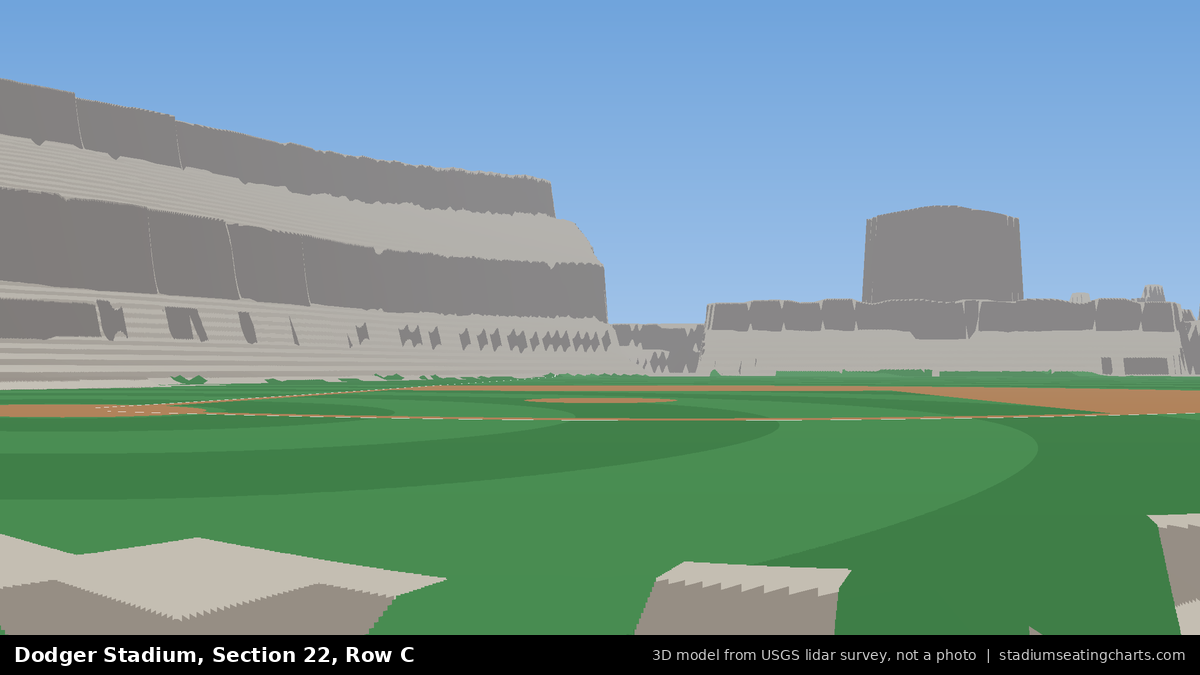 View from Dodger Stadium Section 22, Row C, looking toward the pitcher's mound