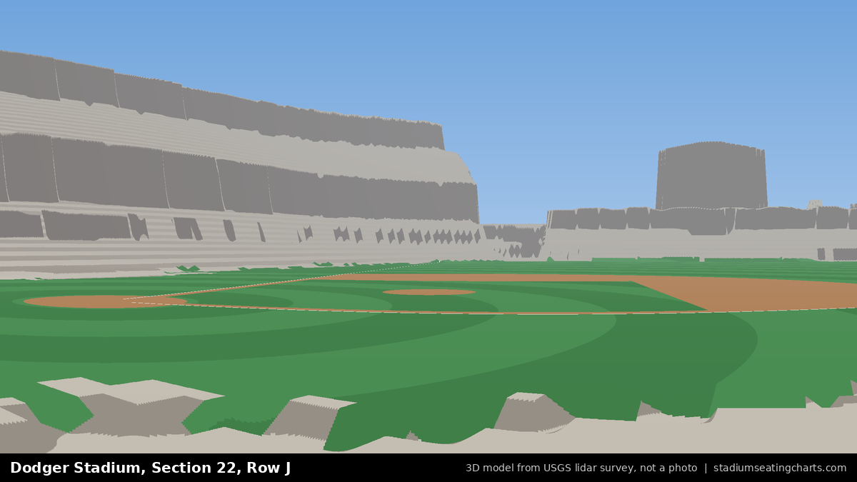 View from Dodger Stadium Section 22, Row J, looking toward the pitcher's mound