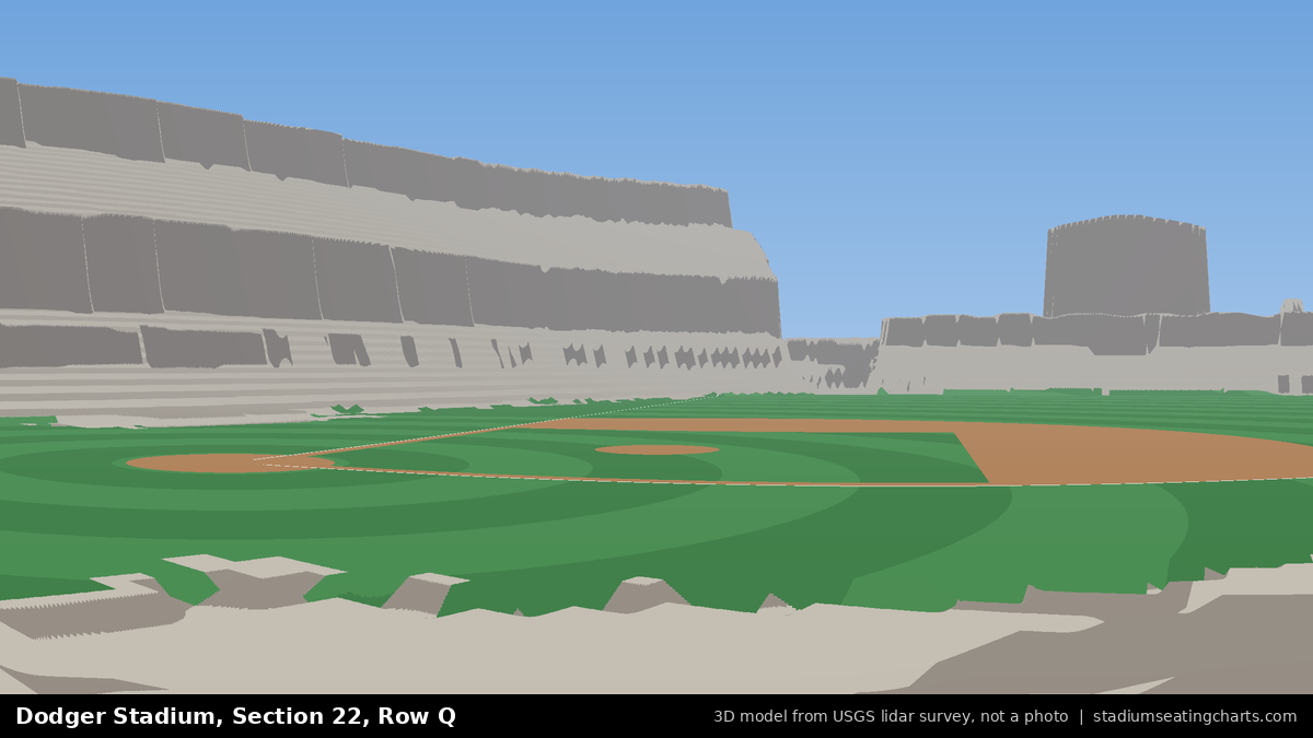 View from Dodger Stadium Section 22, Row Q, looking toward the pitcher's mound