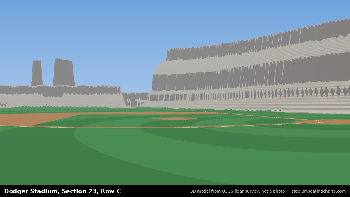 View from Dodger Stadium Section 23, Row C, looking toward the pitcher's mound
