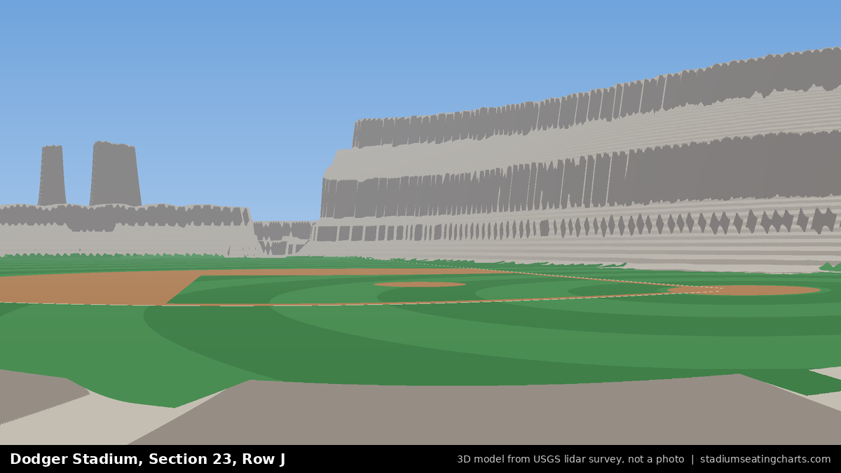 View from Dodger Stadium Section 23, Row J, looking toward the pitcher's mound