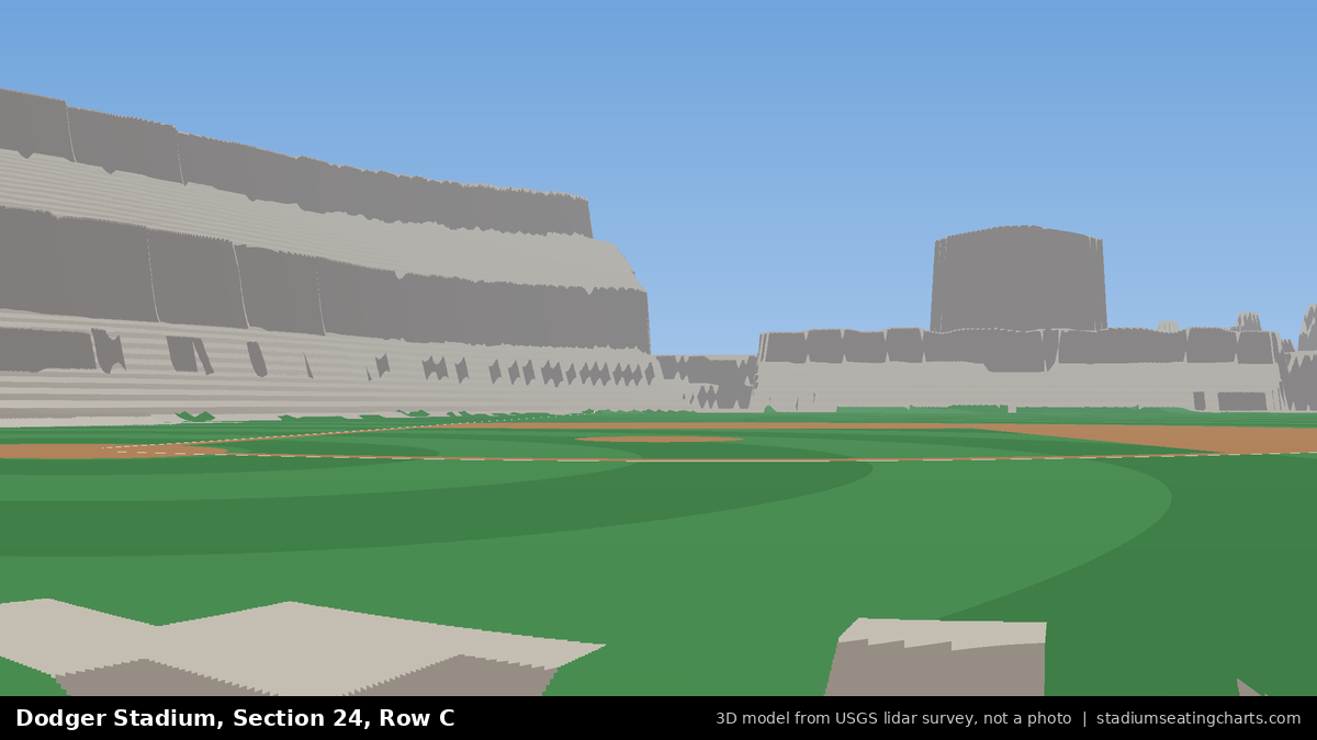 View from Dodger Stadium Section 24, Row C, looking toward the pitcher's mound