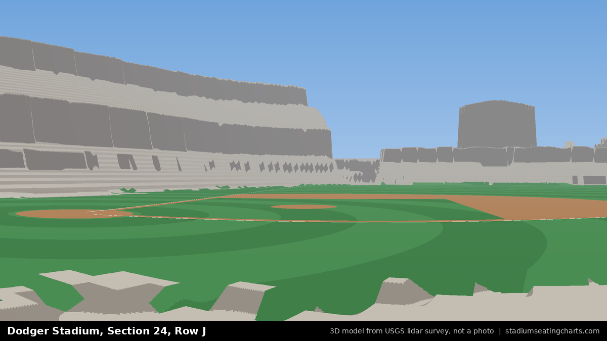 View from Dodger Stadium Section 24, Row J, looking toward the pitcher's mound