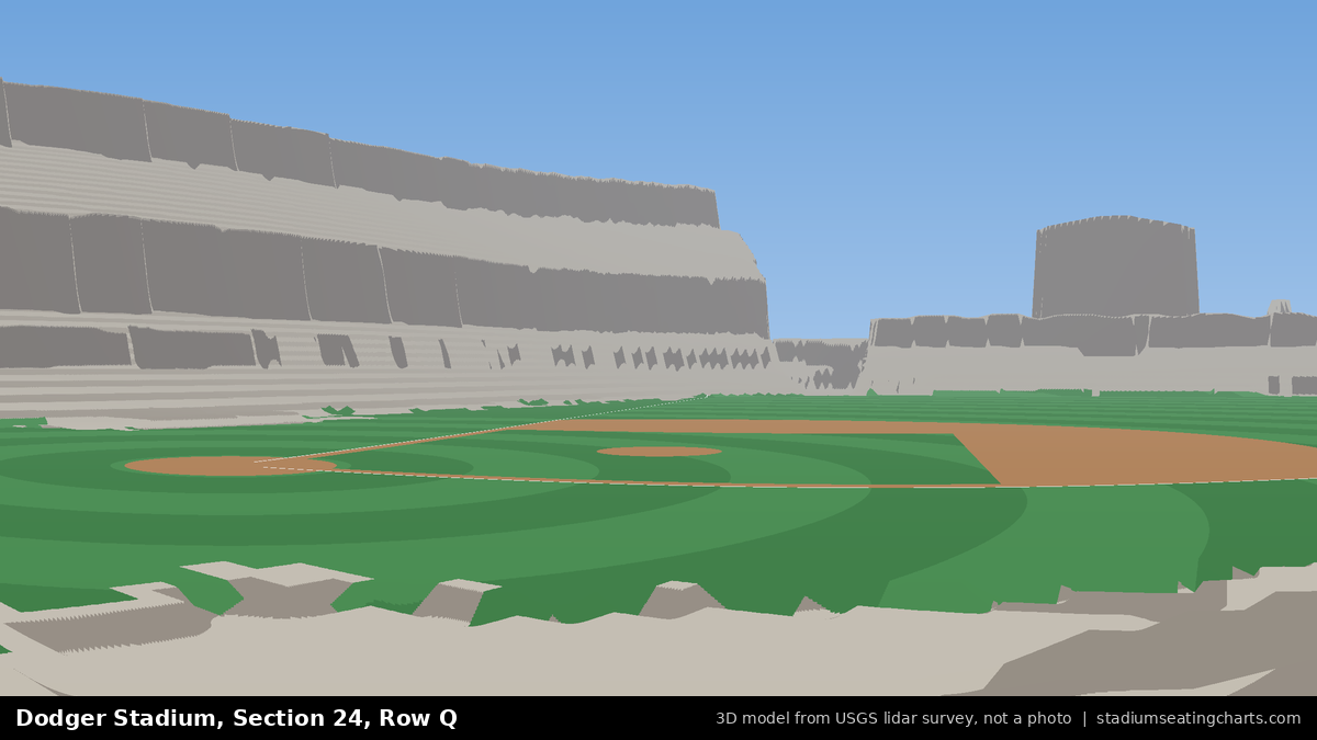 View from Dodger Stadium Section 24, Row Q, looking toward the pitcher's mound