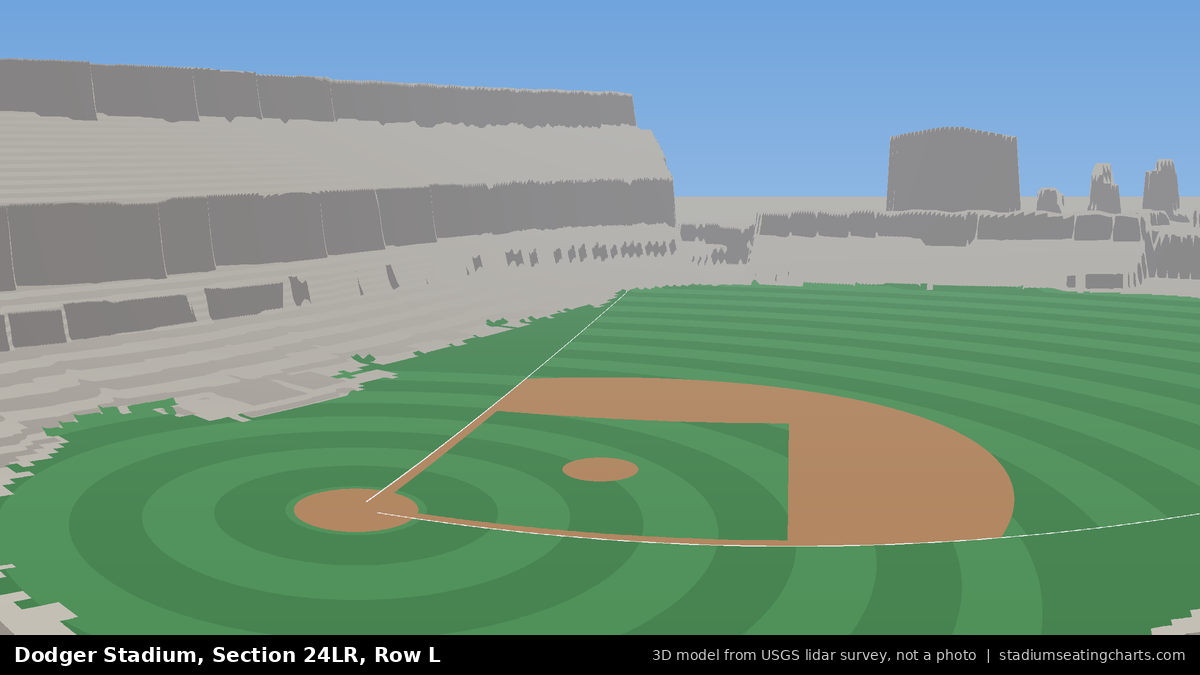 View from Dodger Stadium Section 24LR, Row L, looking toward the pitcher's mound