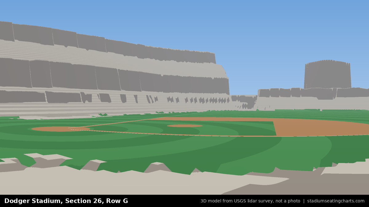 View from Dodger Stadium Section 26, Row G, looking toward the pitcher's mound