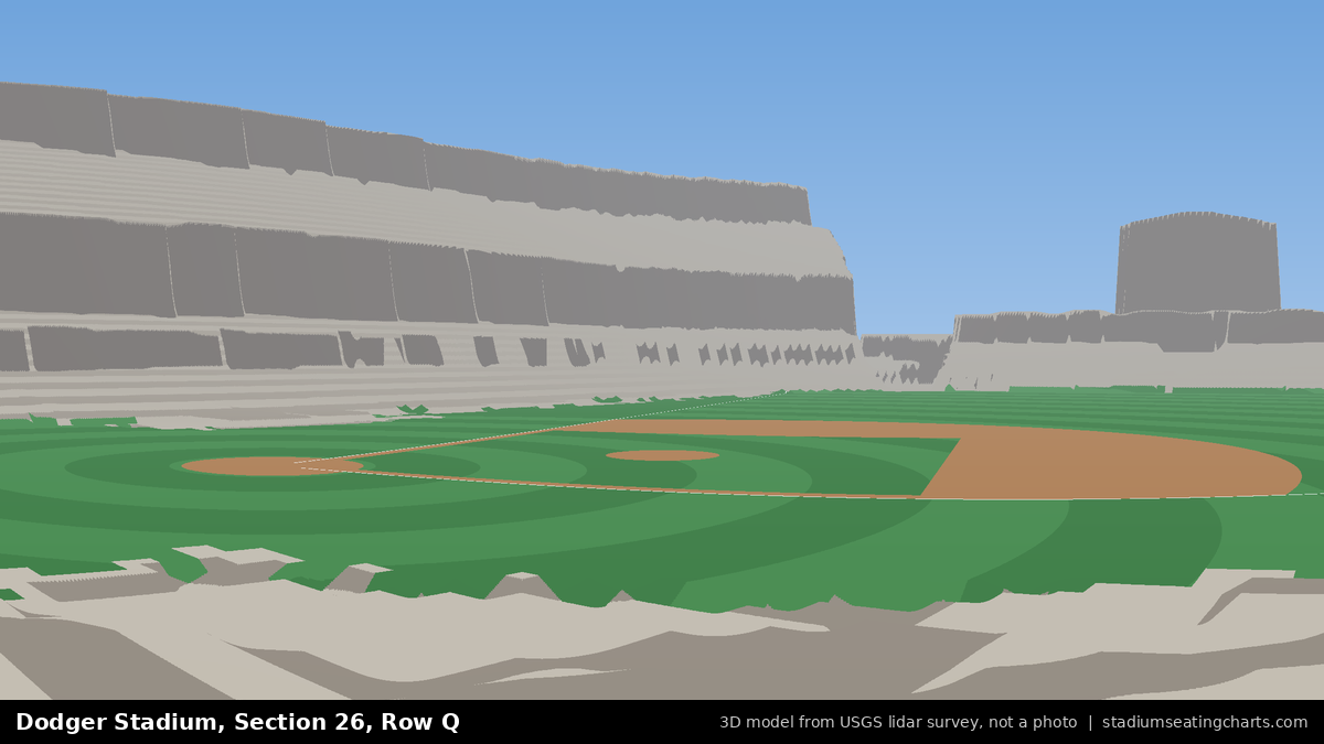 View from Dodger Stadium Section 26, Row Q, looking toward the pitcher's mound