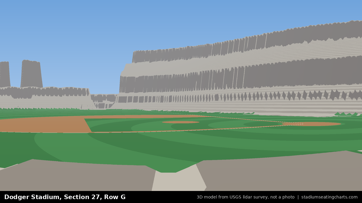 View from Dodger Stadium Section 27, Row G, looking toward the pitcher's mound
