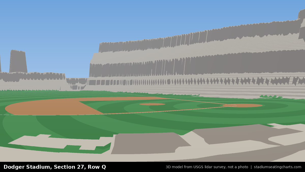 View from Dodger Stadium Section 27, Row Q, looking toward the pitcher's mound