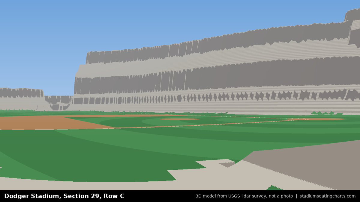View from Dodger Stadium Section 29, Row C, looking toward the pitcher's mound
