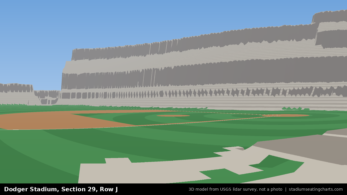 View from Dodger Stadium Section 29, Row J, looking toward the pitcher's mound
