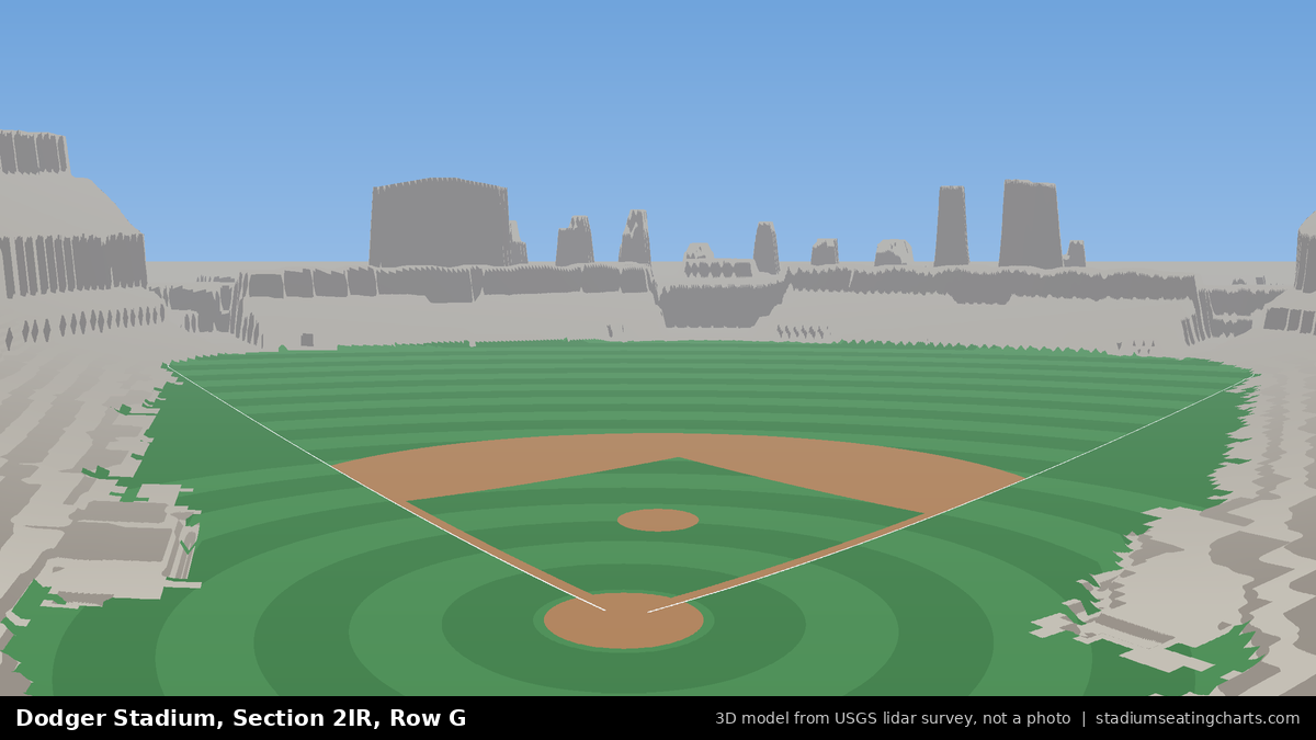 View from Dodger Stadium Section 2IR, Row G, looking toward the pitcher's mound