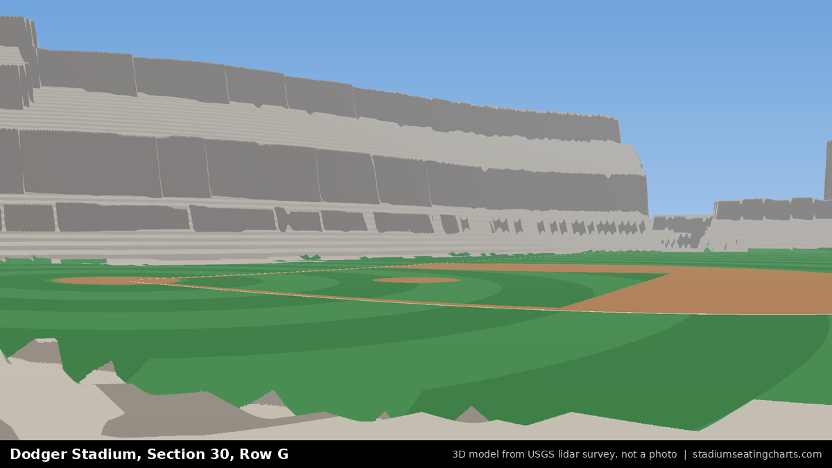 View from Dodger Stadium Section 30, Row G, looking toward the pitcher's mound