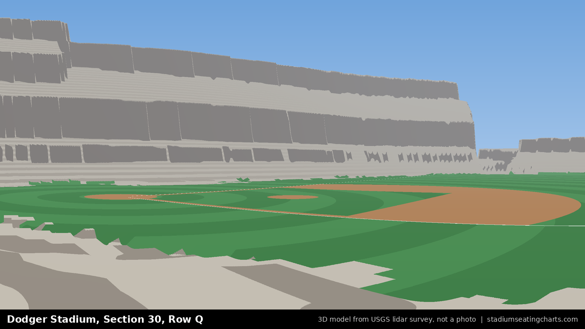 View from Dodger Stadium Section 30, Row Q, looking toward the pitcher's mound