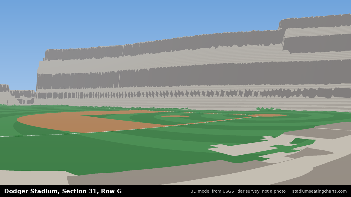 View from Dodger Stadium Section 31, Row G, looking toward the pitcher's mound