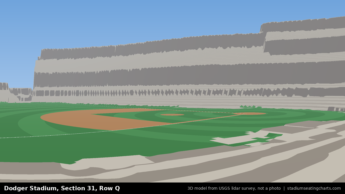 View from Dodger Stadium Section 31, Row Q, looking toward the pitcher's mound