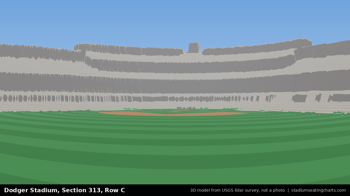 View from Dodger Stadium Section 313, Row C, looking toward the pitcher's mound