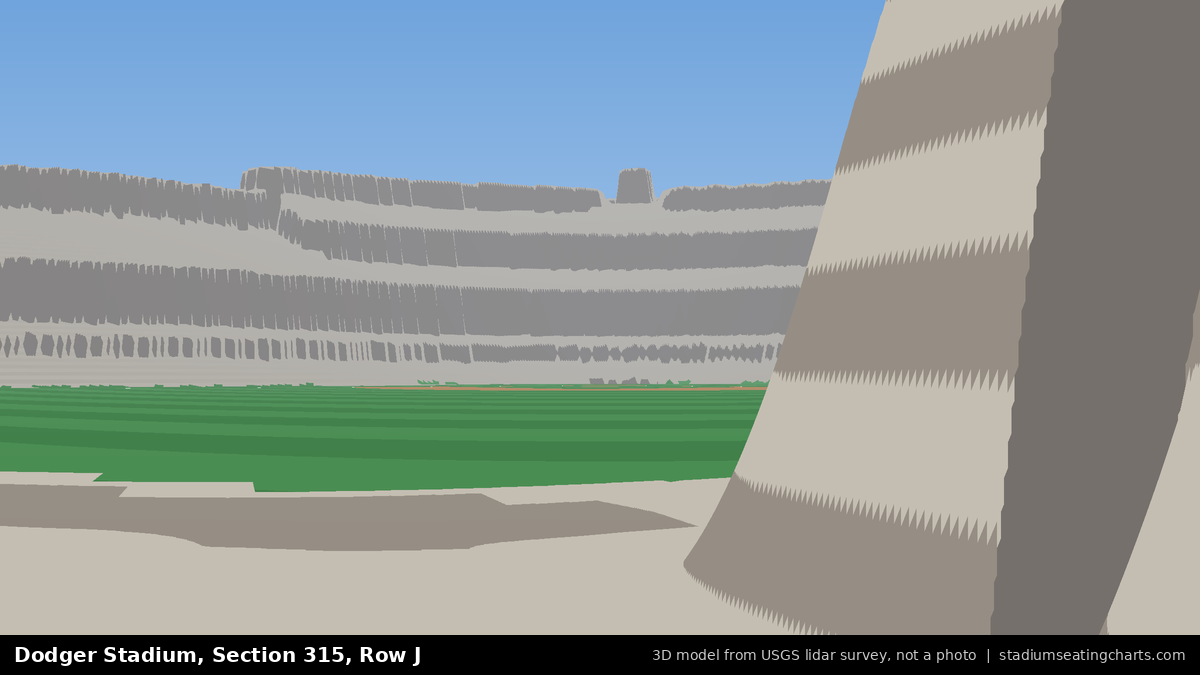 View from Dodger Stadium Section 315, Row J, looking toward the pitcher's mound
